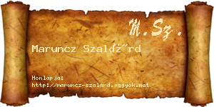 Maruncz Szalárd névjegykártya